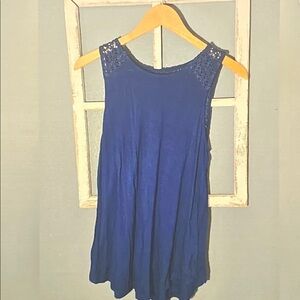 Old Navy Royal Blue Lace Accent Tank Top